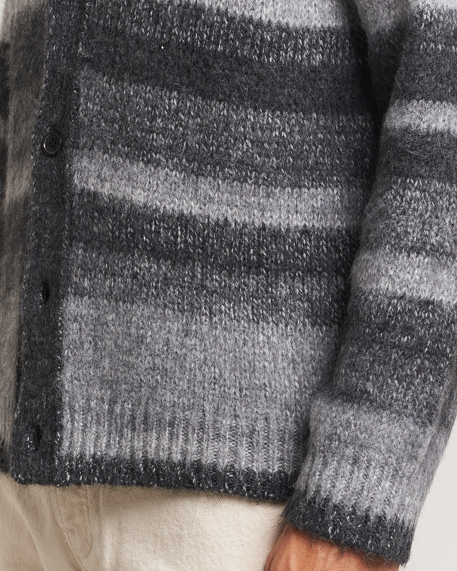 Herre | Trøjer | Samsøe Samsøe | Ari Mohair Striped Cardigan Grey