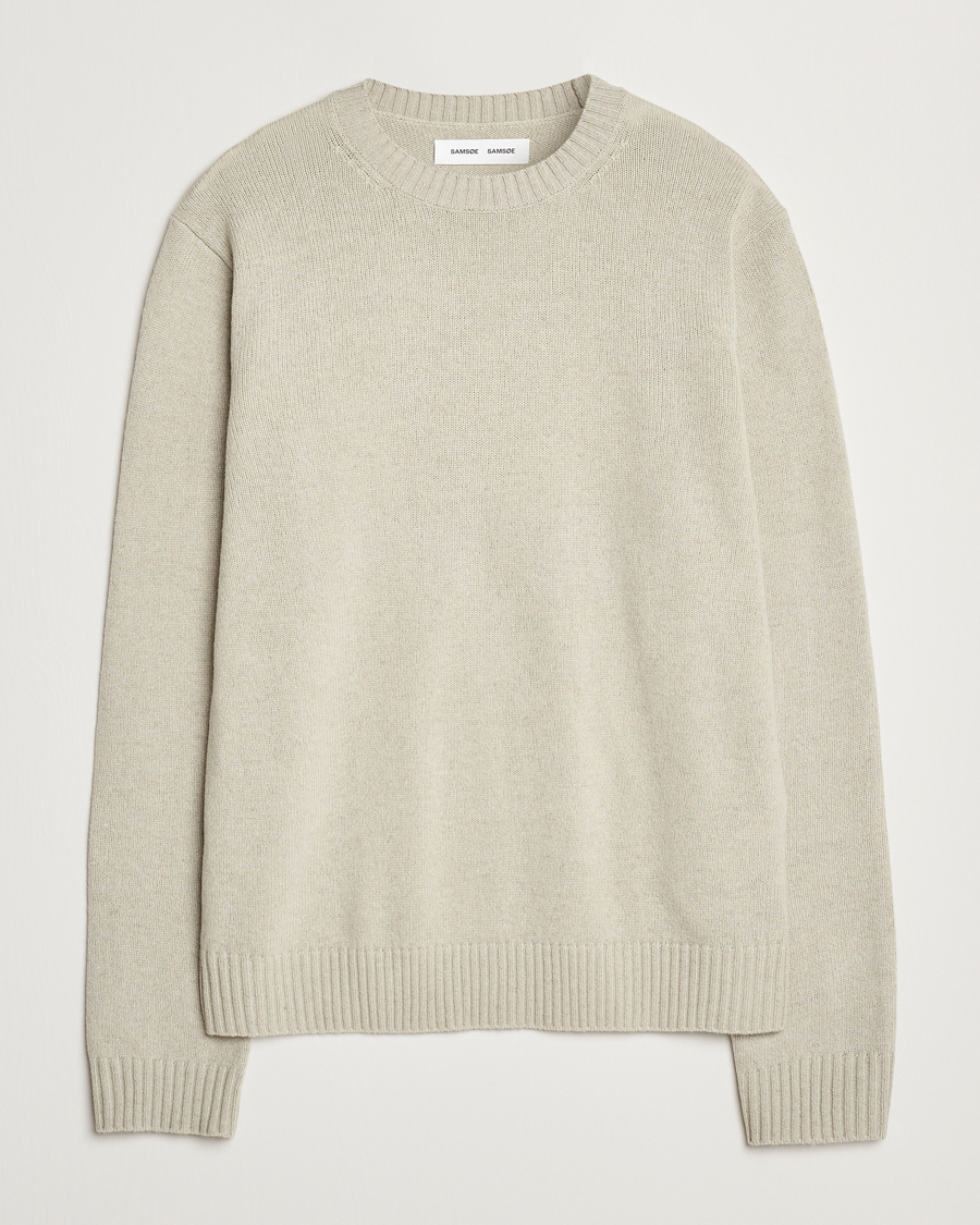 Herre | Trøjer | Samsøe Samsøe | Sylli Wool Crew Neck Abbey Stone