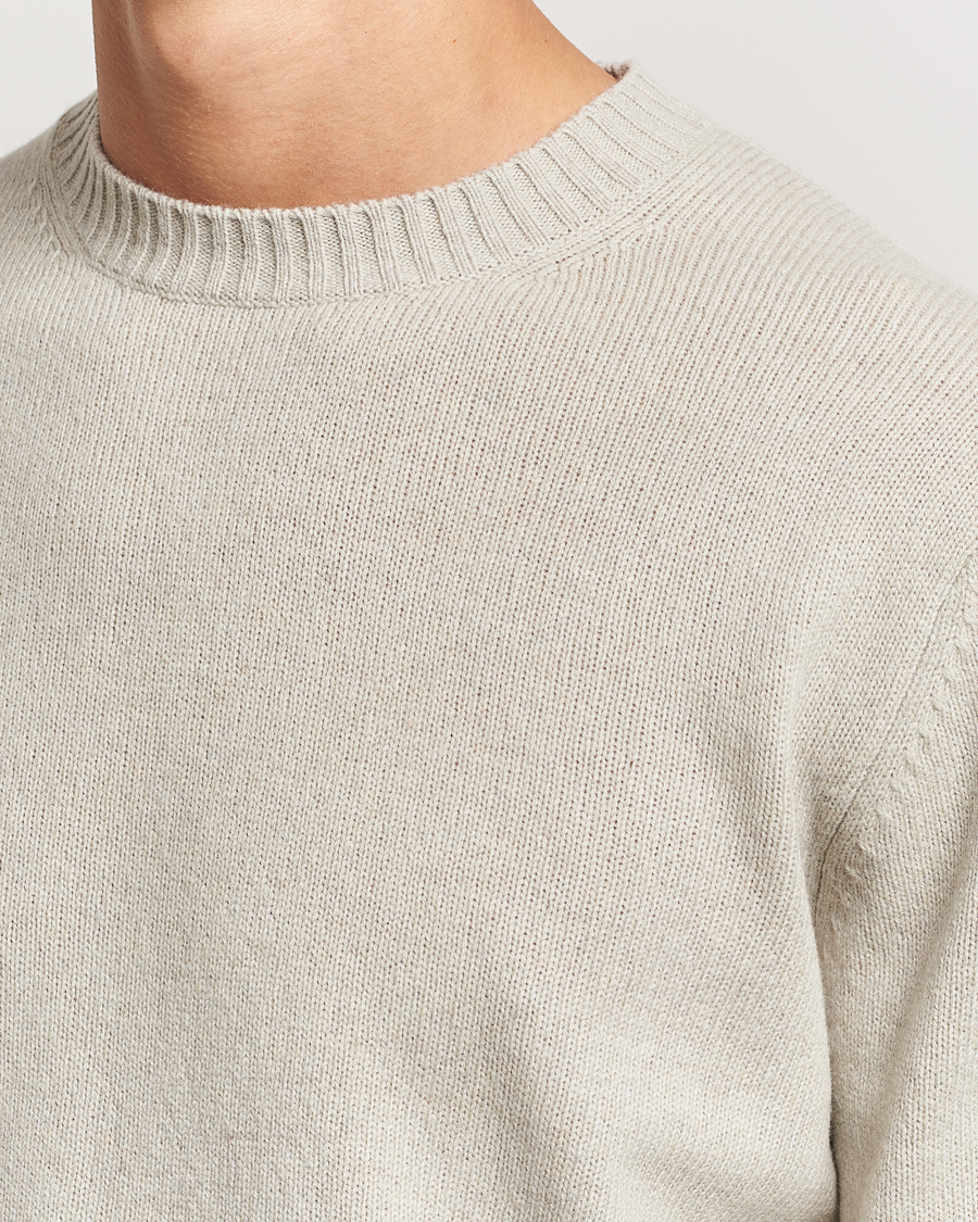 Herre | Trøjer | Samsøe Samsøe | Sylli Wool Crew Neck Abbey Stone