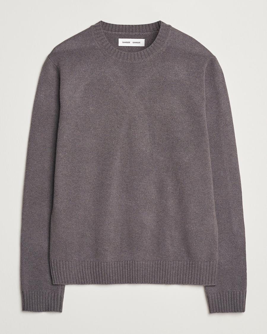 Herre | Trøjer | Samsøe Samsøe | Sylli Wool Crew Neck Volcanic Ash