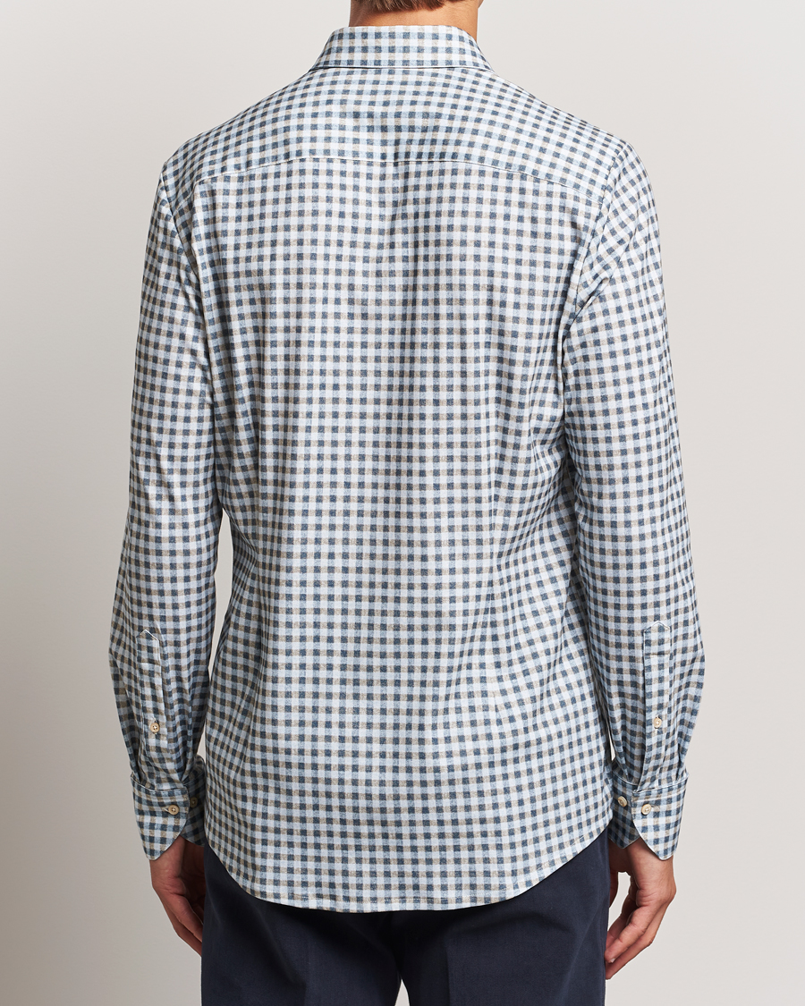 Herre | Skjorter | Stenströms | Slimline 4-Way Stretch Checked Shirt Blue