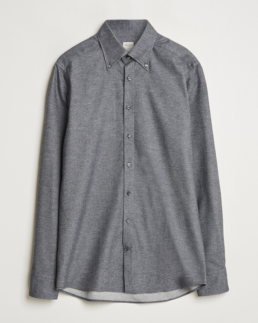 Herre | Skjorter | Stenströms | Slimline Flannel Shirt Dark Grey