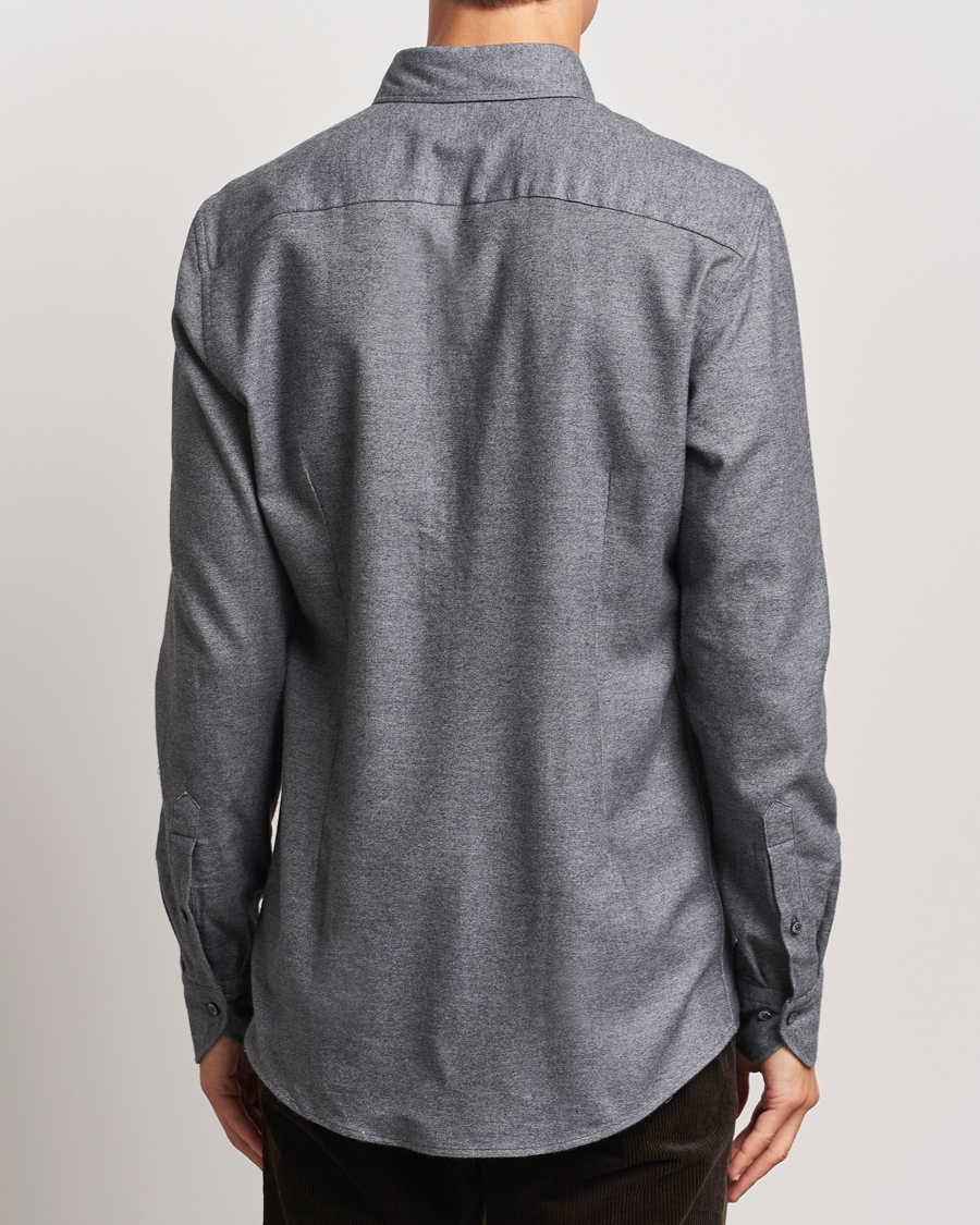 Herre | Skjorter | Stenströms | Slimline Flannel Shirt Dark Grey