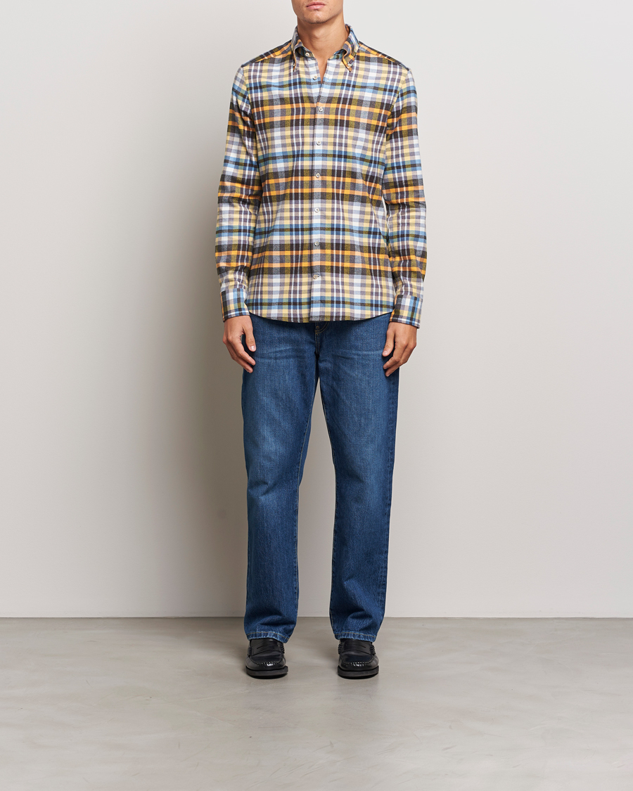 Herre | Skjorter | Stenströms | Slimline Flannel Checked Shirt Multi