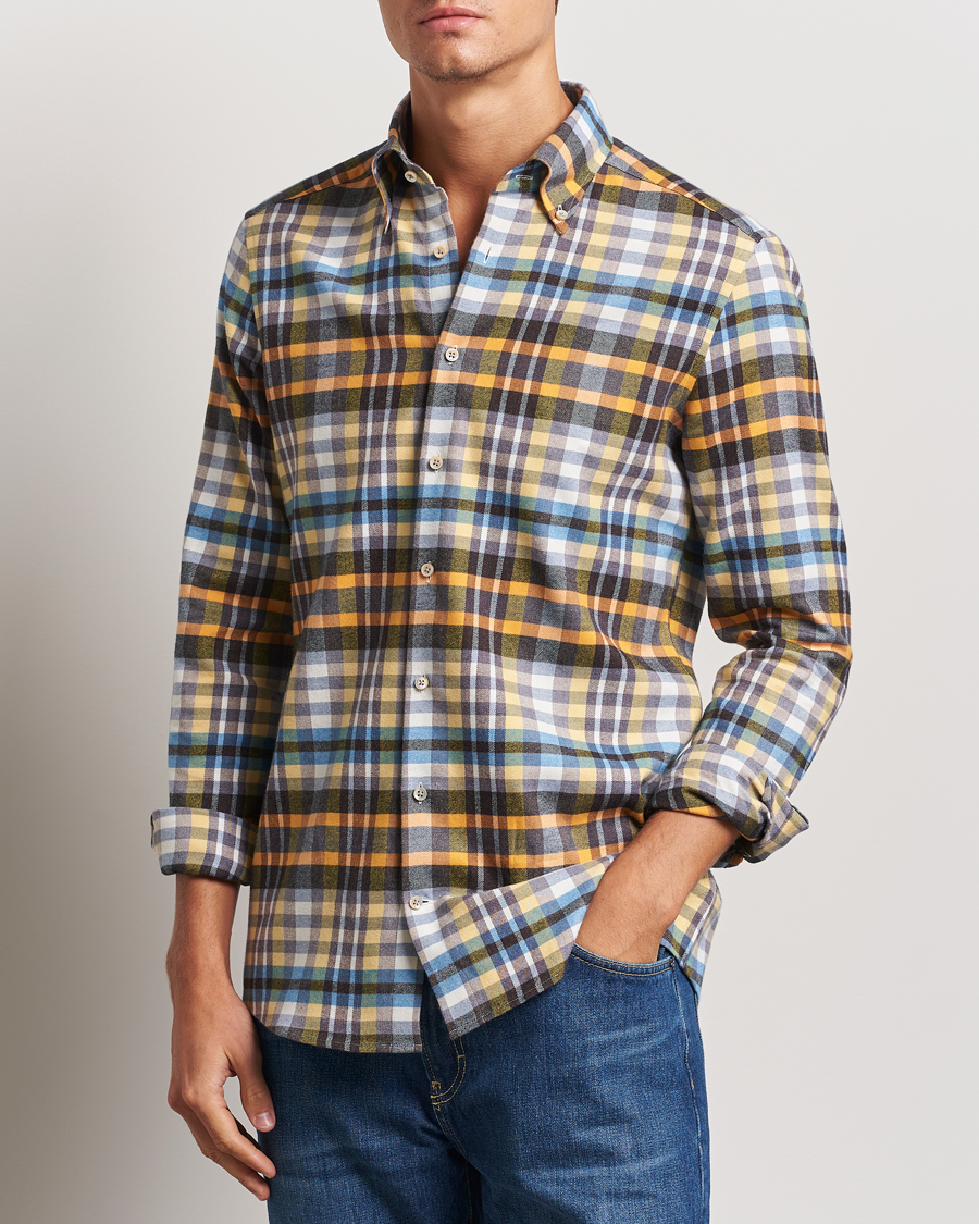 Herre | Skjorter | Stenströms | Slimline Flannel Checked Shirt Multi