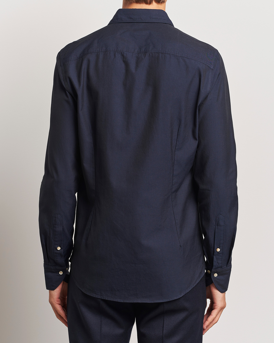 Herre | Skjorter | Stenströms | Slimline Cut Away Washed Twill Shirt Navy