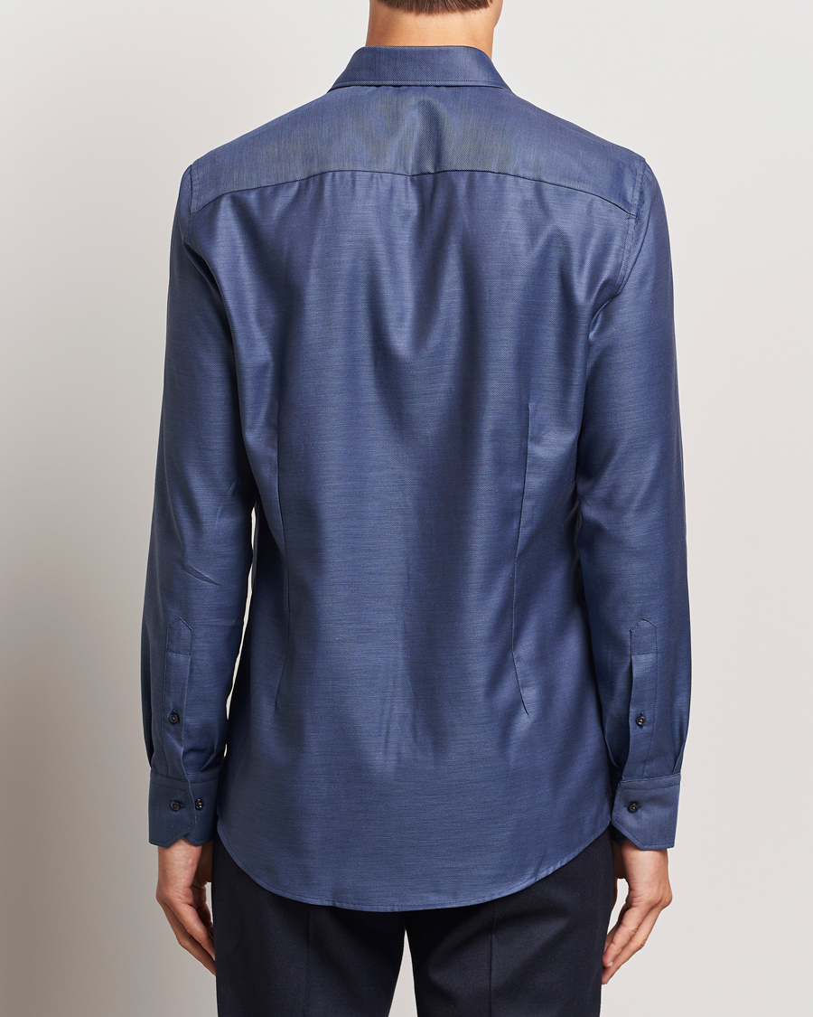 Herre | Skjorter | Stenströms | Slimline Twill Contrast Cut Away Shirt Navy
