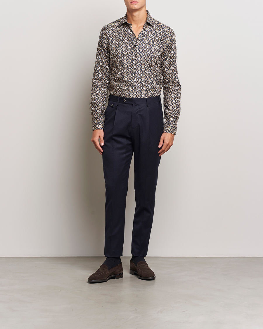 Herre | Skjorter | Stenströms | Slimline Printed Cut Away Shirt Blue