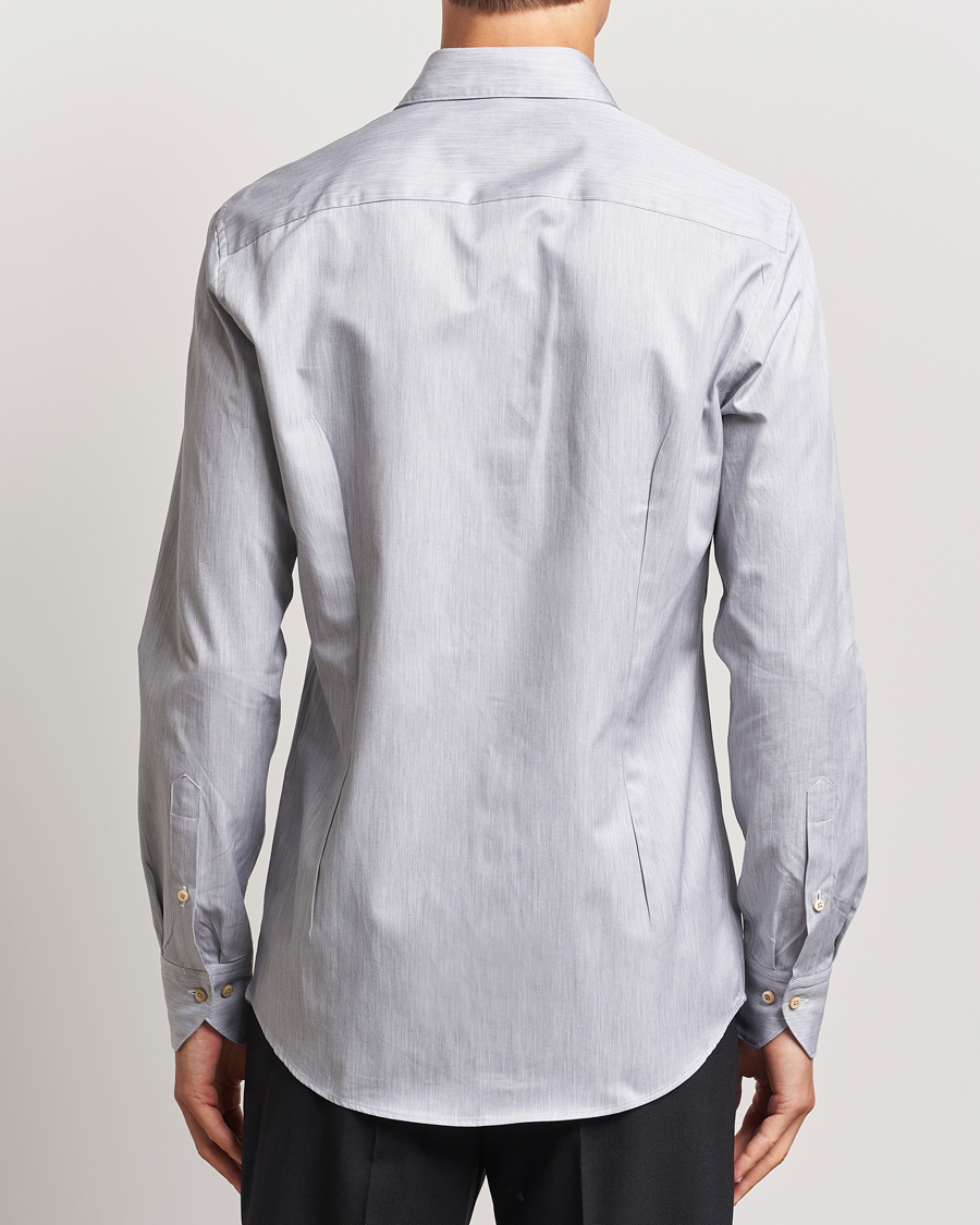 Herre | Skjorter | Stenströms | Slimline Twill Melange Cut Away Shirt Grey