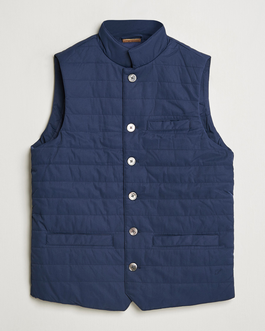 Herre | Jakker | Stenströms | Dressed Mid Layer Twill Gilet Navy