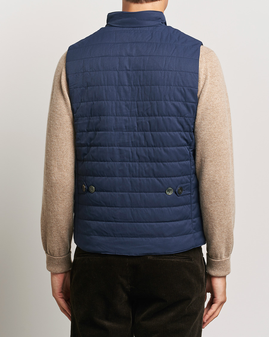 Herre | Jakker | Stenströms | Dressed Mid Layer Twill Gilet Navy