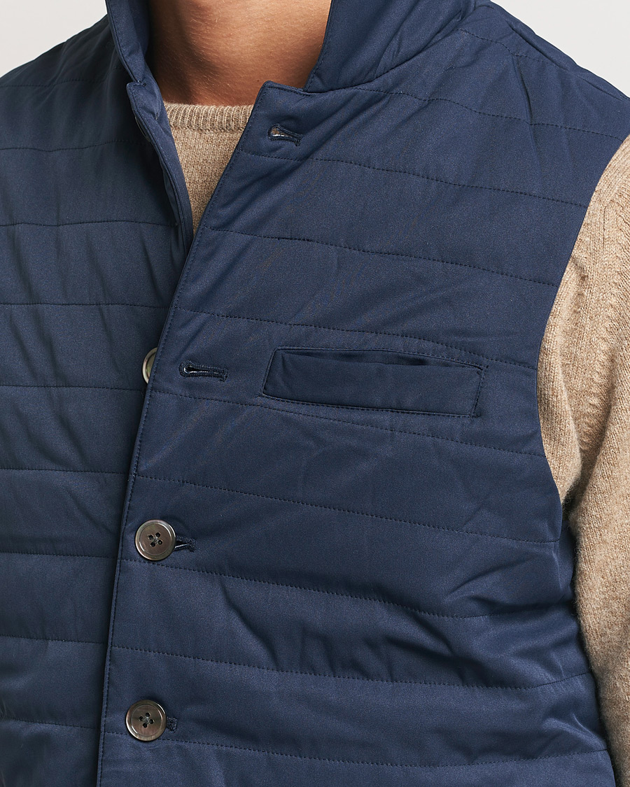 Herre | Jakker | Stenströms | Dressed Mid Layer Twill Gilet Navy