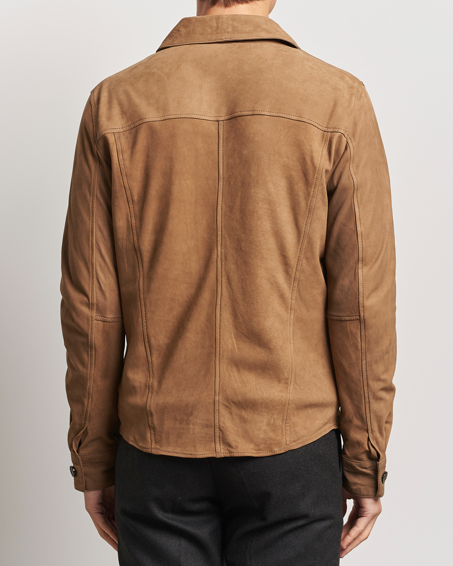 Herre | Skjorter | Stenströms | Lamb Suede Overshirt Brown