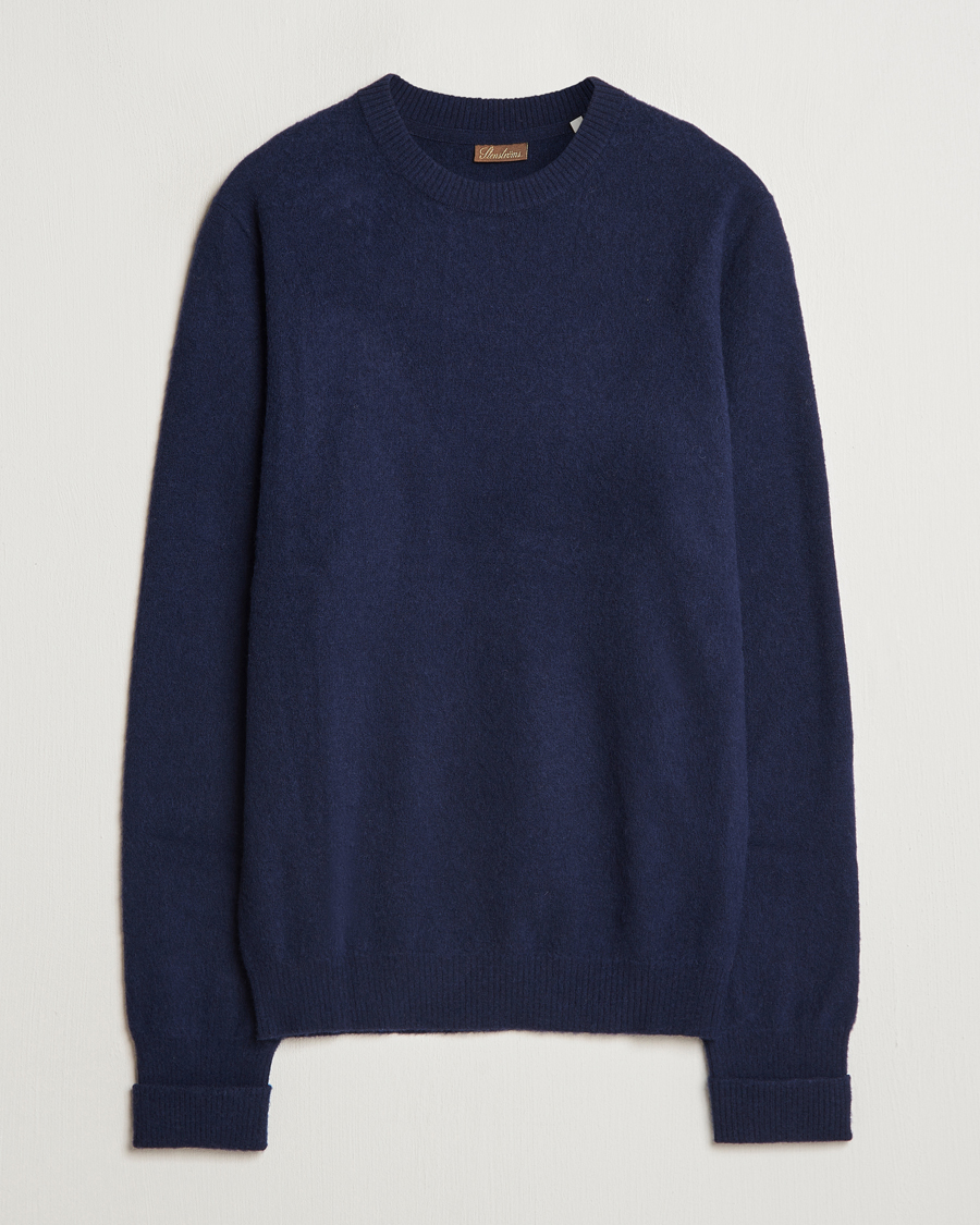 Herre | Trøjer | Stenströms | Brushed Merino Crew Neck Navy
