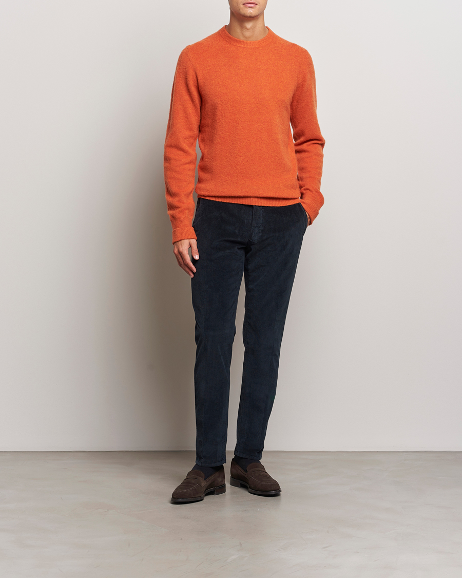 Herre | Trøjer | Stenströms | Brushed Merino Crew Neck Orange