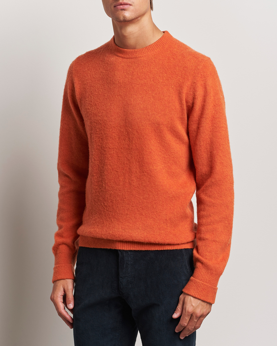 Herre | Trøjer | Stenströms | Brushed Merino Crew Neck Orange