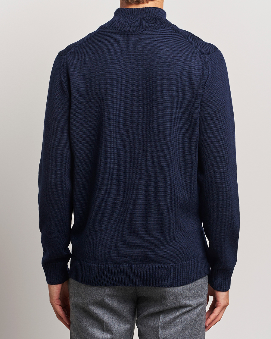 Herre | Trøjer | Stenströms | Chunky Knitted Merino Cardigan Navy