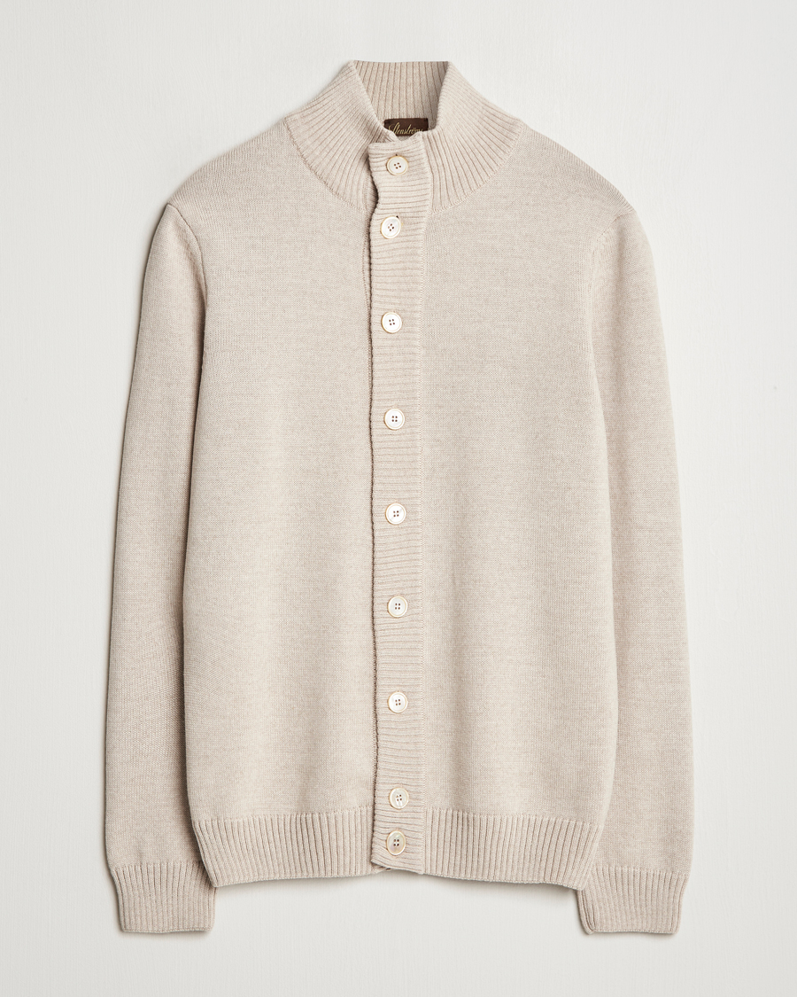 Herre | Trøjer | Stenströms | Chunky Knitted Merino Cardigan Beige