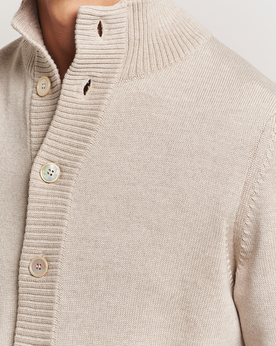 Herre | Trøjer | Stenströms | Chunky Knitted Merino Cardigan Beige