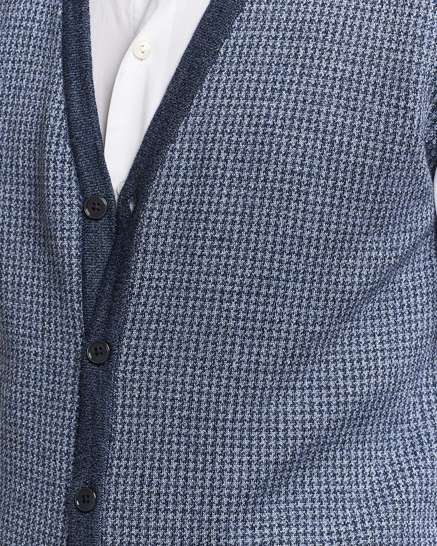 Herre | Trøjer | Stenströms | Pepita Merino Wool Vest Navy