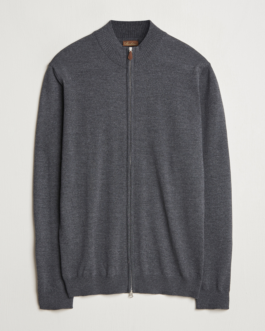 Herre | Trøjer | Stenströms | Merino Full Zip Dark Grey