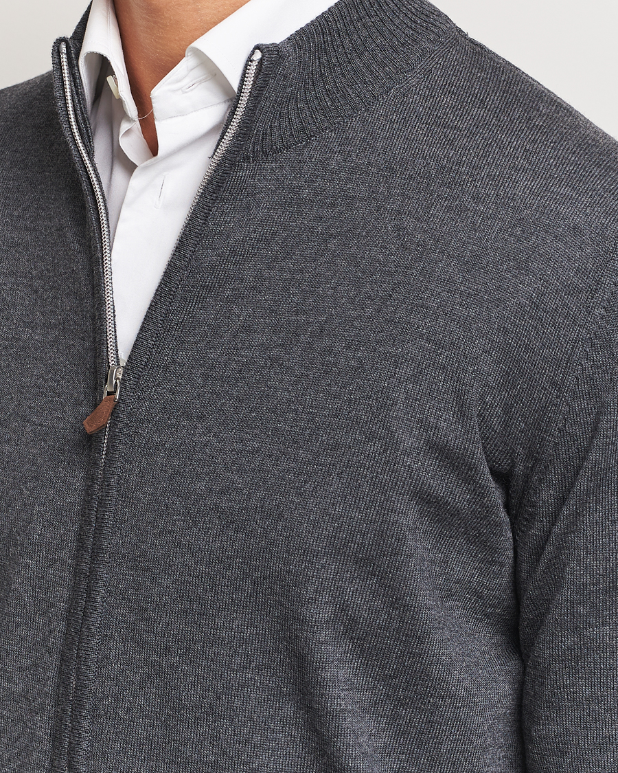 Herre | Trøjer | Stenströms | Merino Full Zip Dark Grey