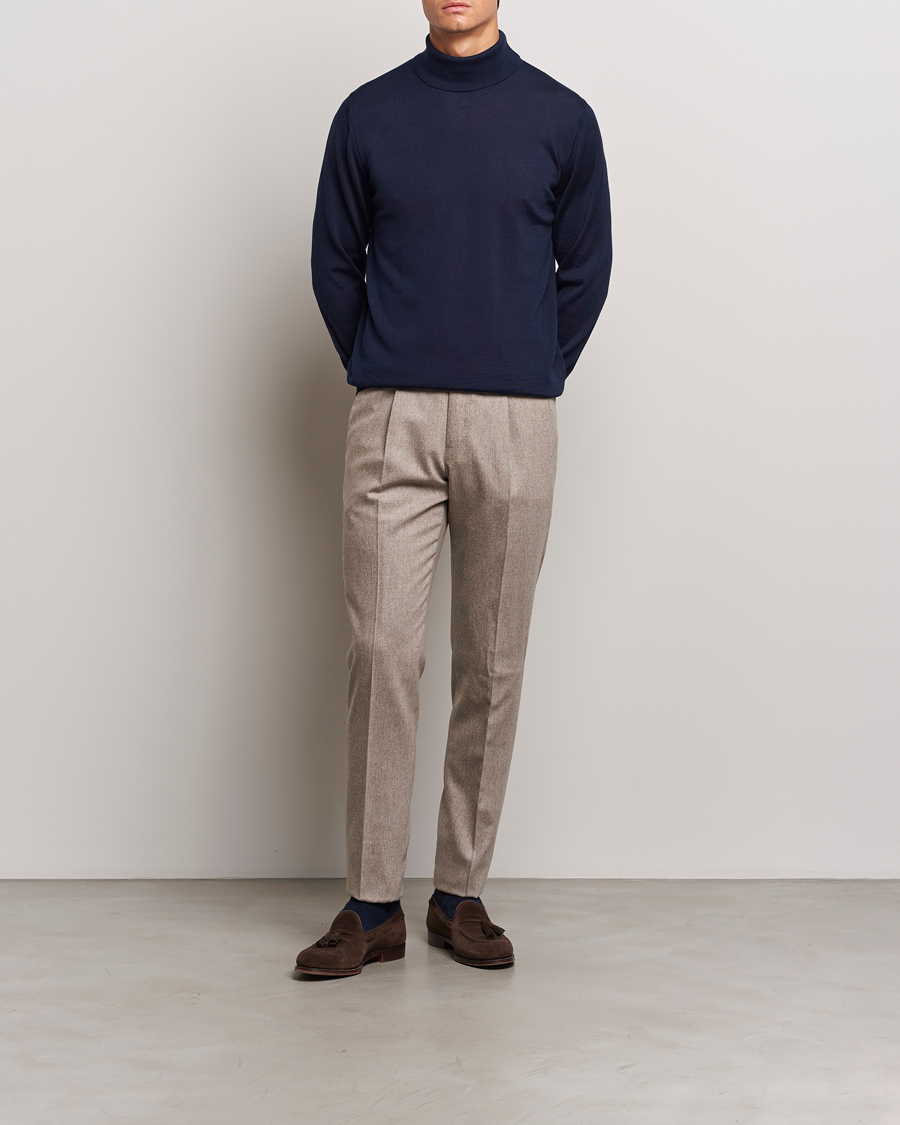 Herre | Trøjer | Stenströms | Merino Rollneck Navy