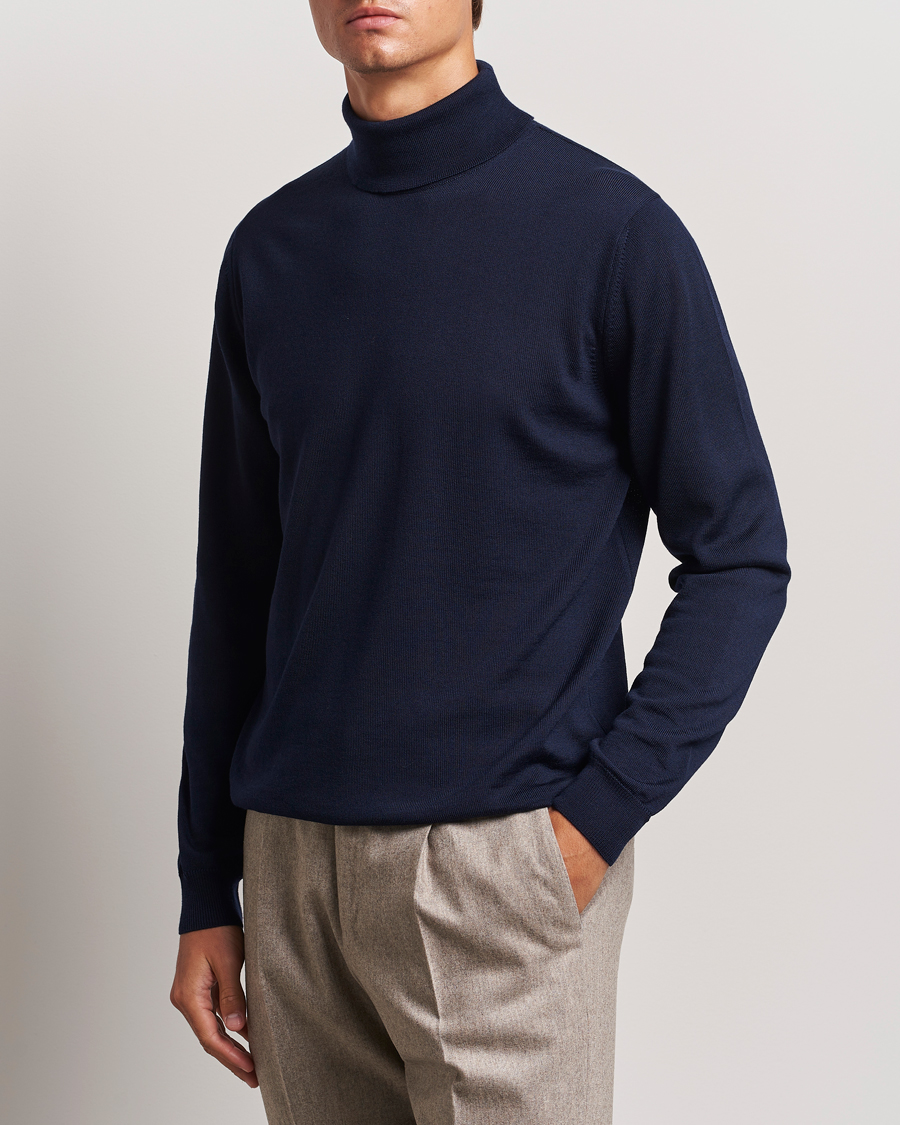 Herre | Trøjer | Stenströms | Merino Rollneck Navy