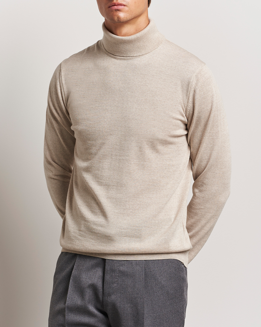 Herre | Trøjer | Stenströms | Merino Rollneck Beige