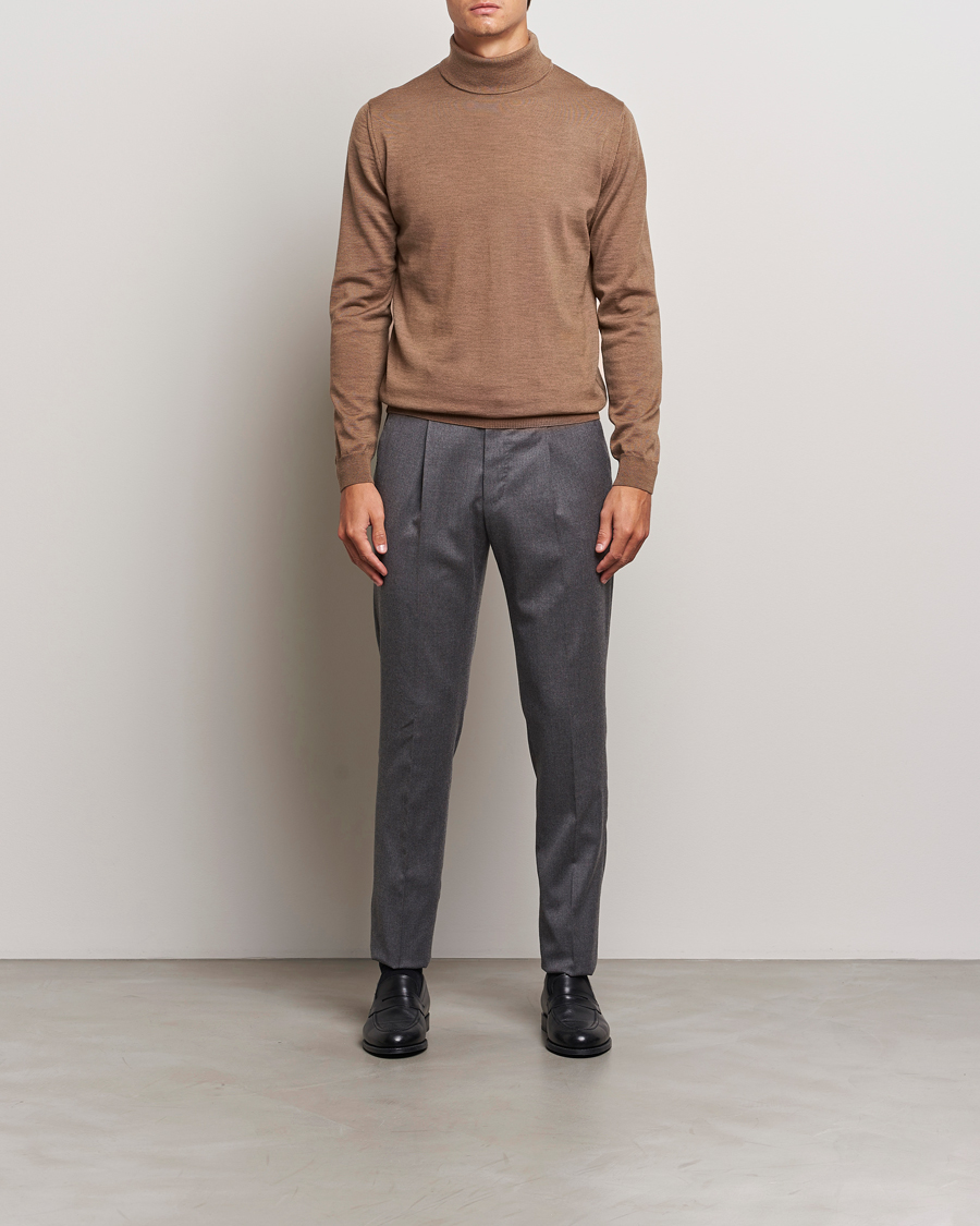 Herre | Trøjer | Stenströms | Merino Rollneck Brown