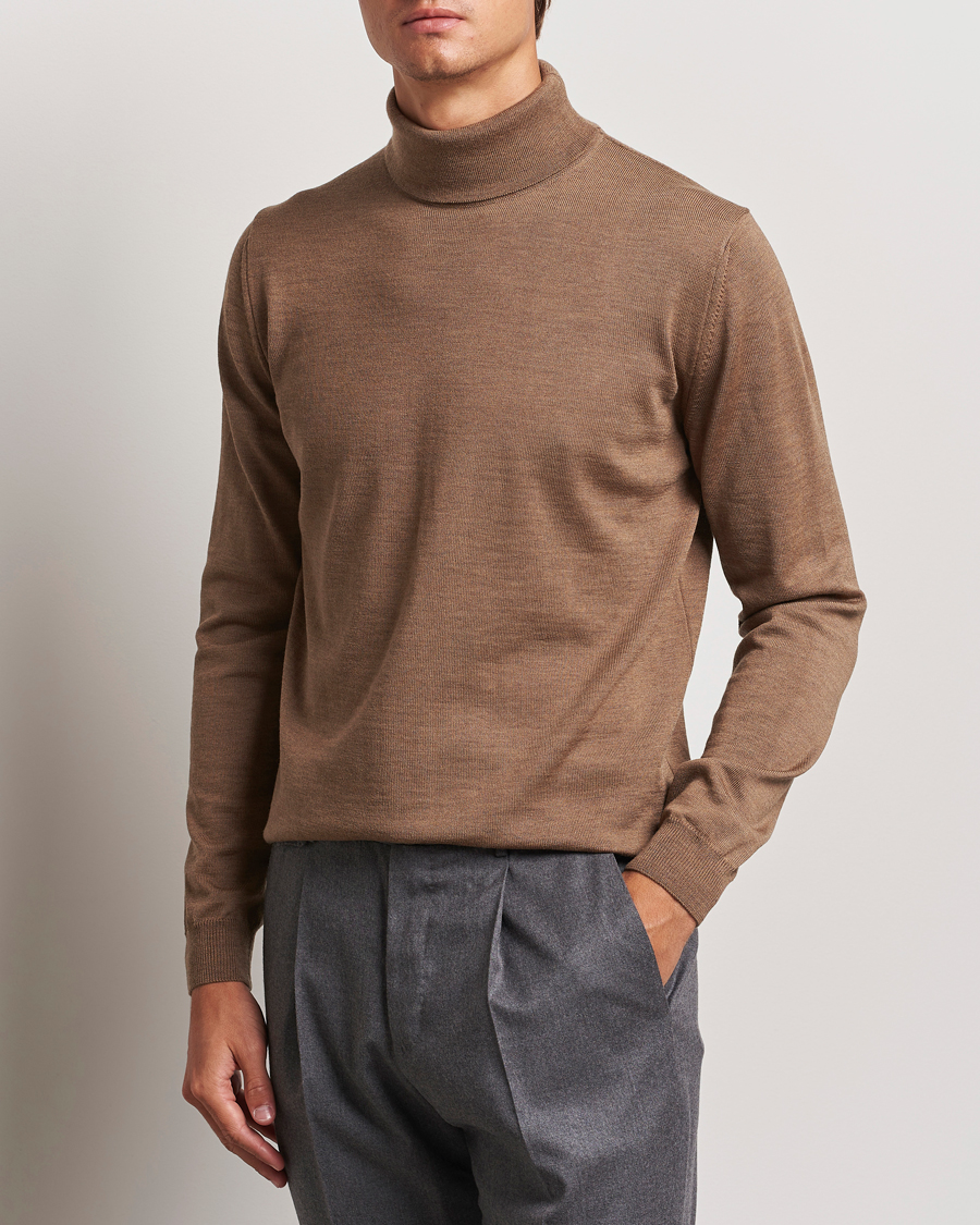 Herre | Trøjer | Stenströms | Merino Rollneck Brown