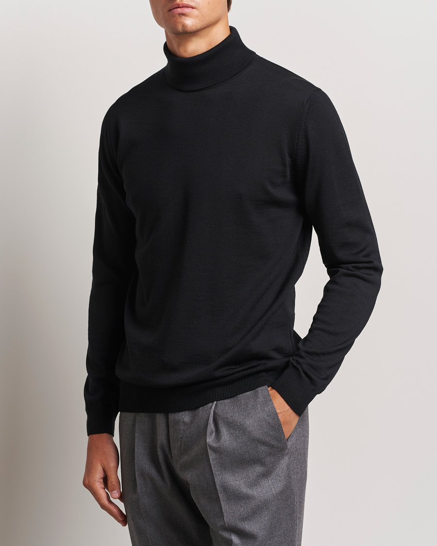 Herre | Trøjer | Stenströms | Merino Rollneck Black