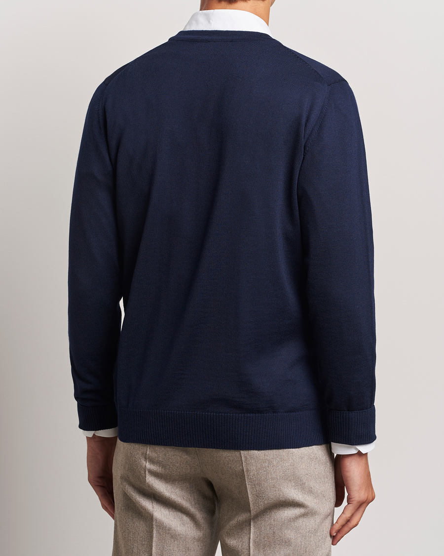 Herre | Trøjer | Stenströms | Merino Cardigan Navy