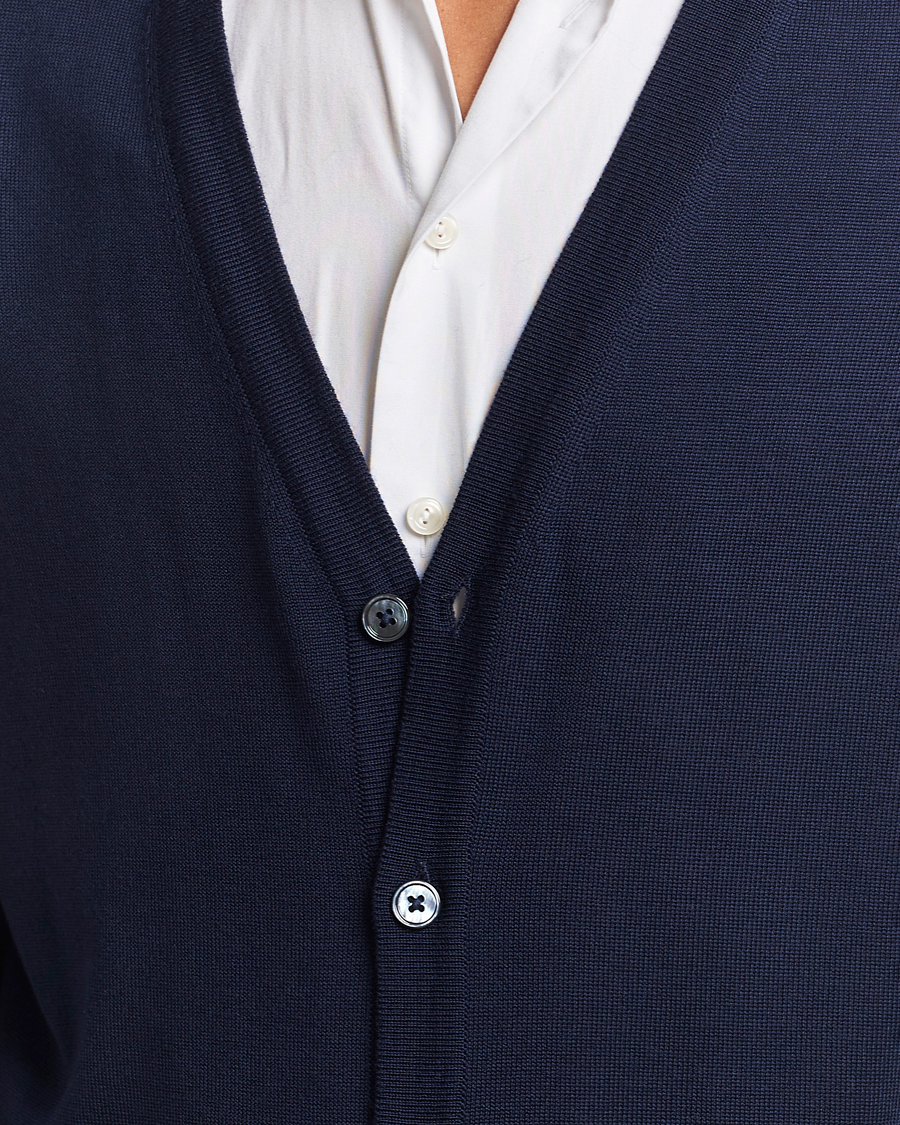 Herre | Trøjer | Stenströms | Merino Cardigan Navy