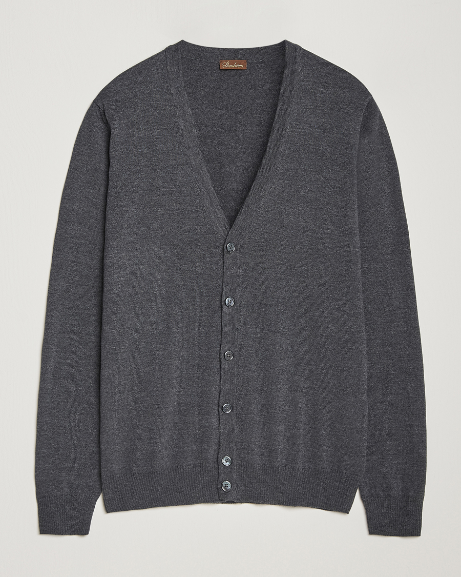 Herre | Trøjer | Stenströms | Merino Cardigan Dark Grey