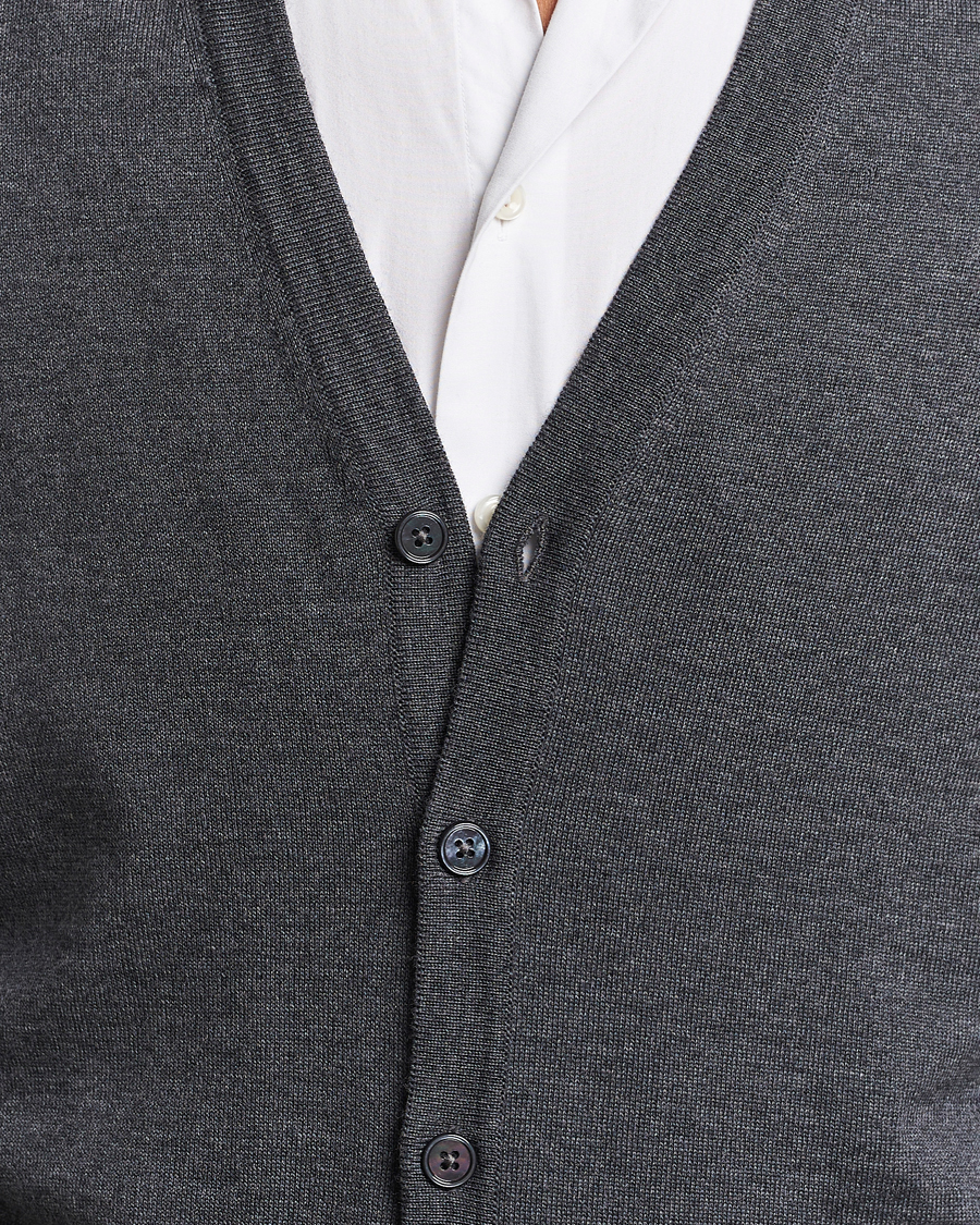 Herre | Trøjer | Stenströms | Merino Cardigan Dark Grey