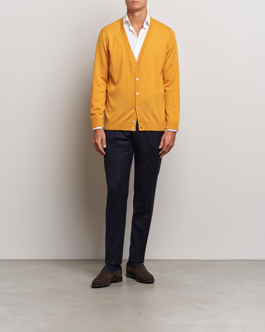 Herre | Trøjer | Stenströms | Merino Cardigan Yellow