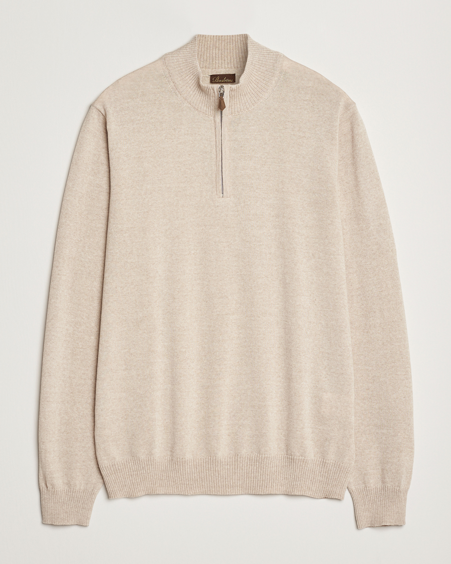 Herre | Trøjer | Stenströms | Merino Half Zip Beige