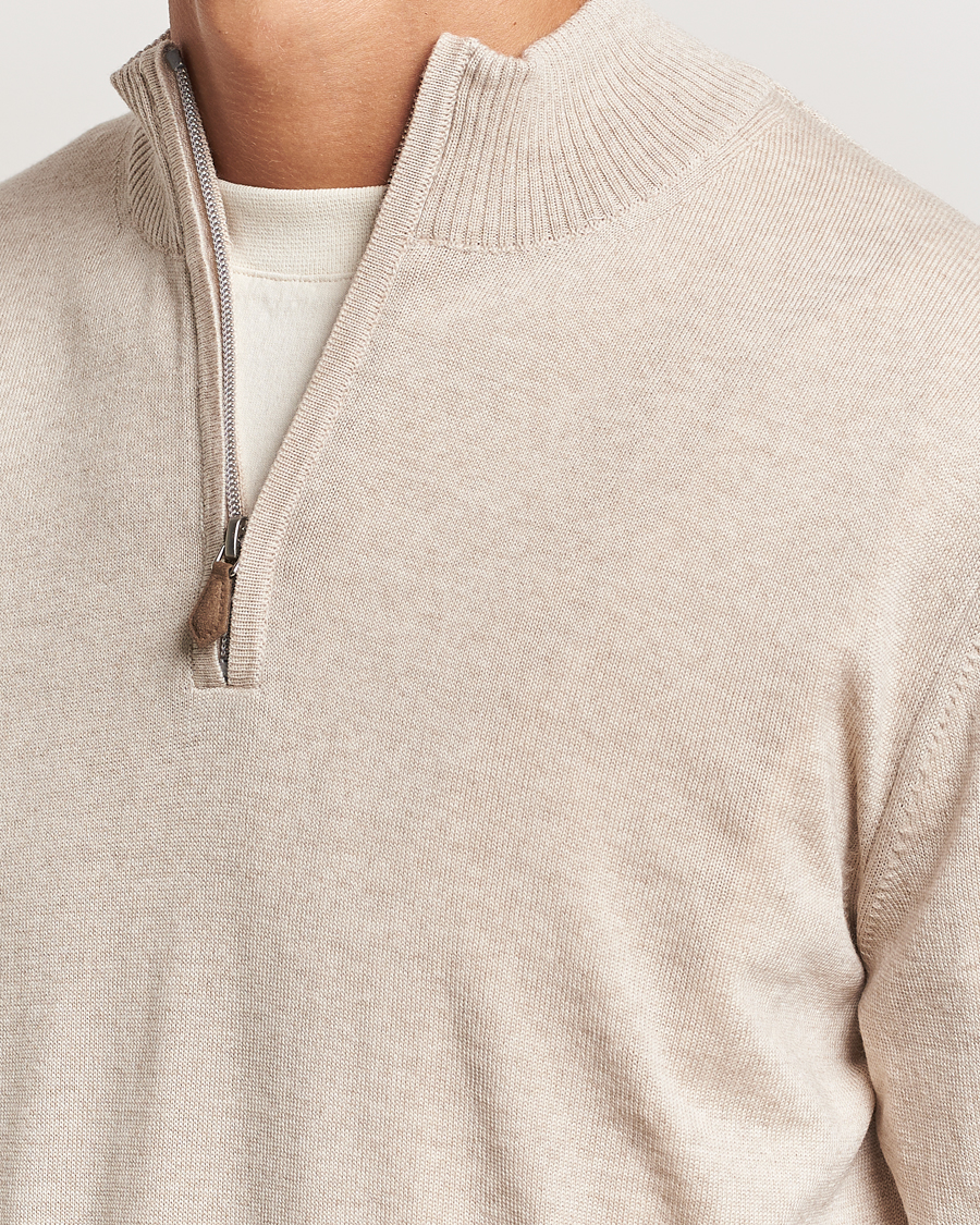 Herre | Trøjer | Stenströms | Merino Half Zip Beige