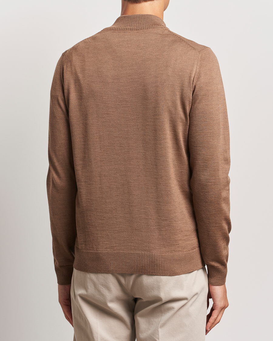 Herre | Trøjer | Stenströms | Merino Half Zip Brown