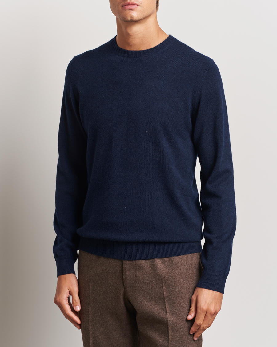 Herre | Trøjer | Stenströms | Cashmere Crewneck Navy