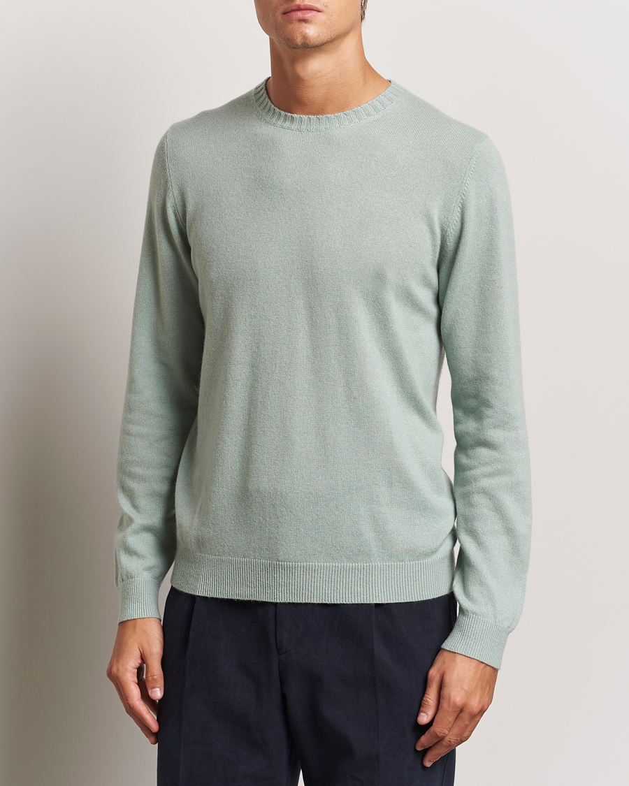 Herre | Trøjer | Stenströms | Cashmere Crewneck Light Green