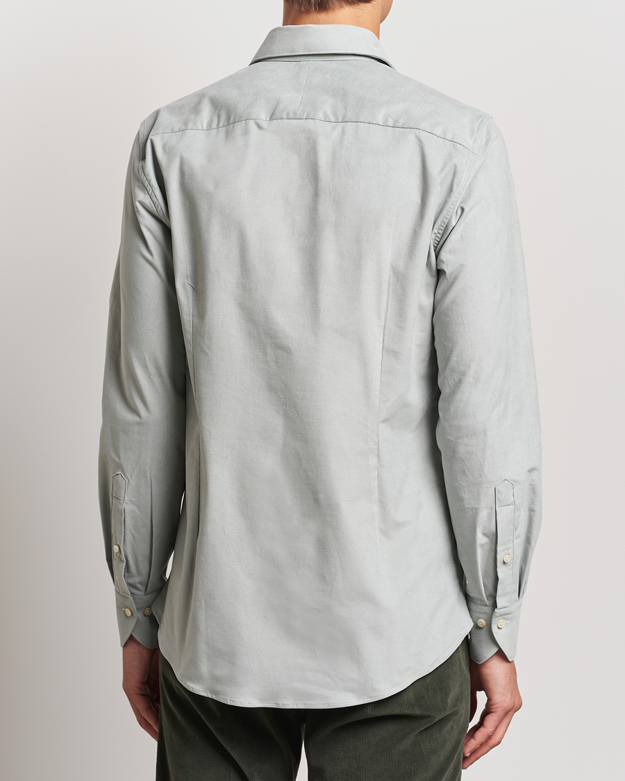 Herre | Skjorter | Stenströms | 1899 Velvet Baby Corduroy Shirt Soft Green