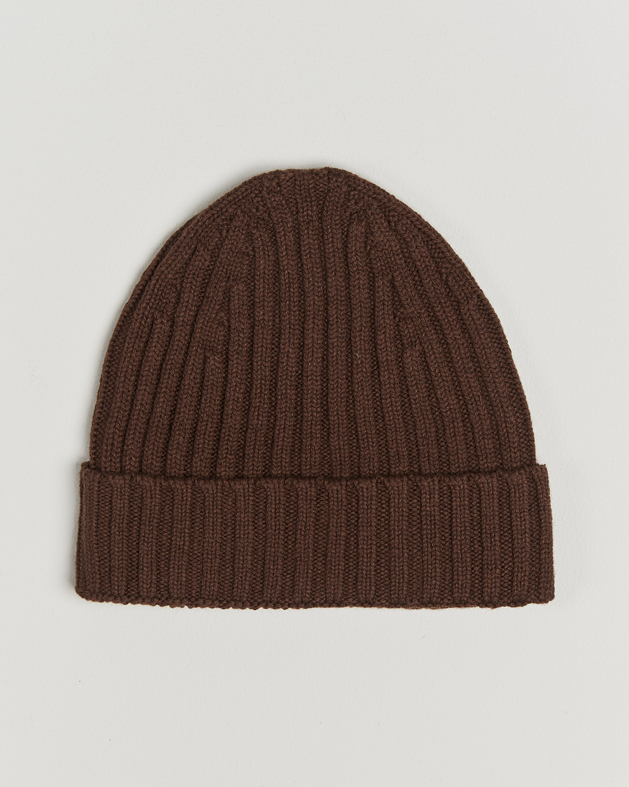 Herre | Stenströms Ribbed Cotton/Cashmere Hat Brown | Stenströms | Ribbed Cotton/Cashmere Hat Brown