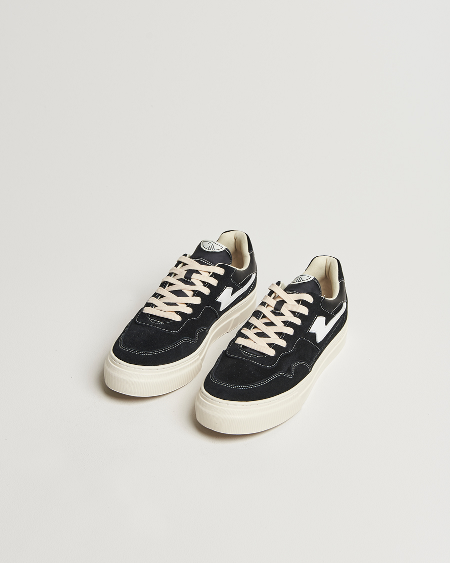 Herre | Stepney Workers Club Pearl S-Strike Suede Sneaker Black White | Stepney Workers Club | Pearl S-Strike Suede Sneaker Black White