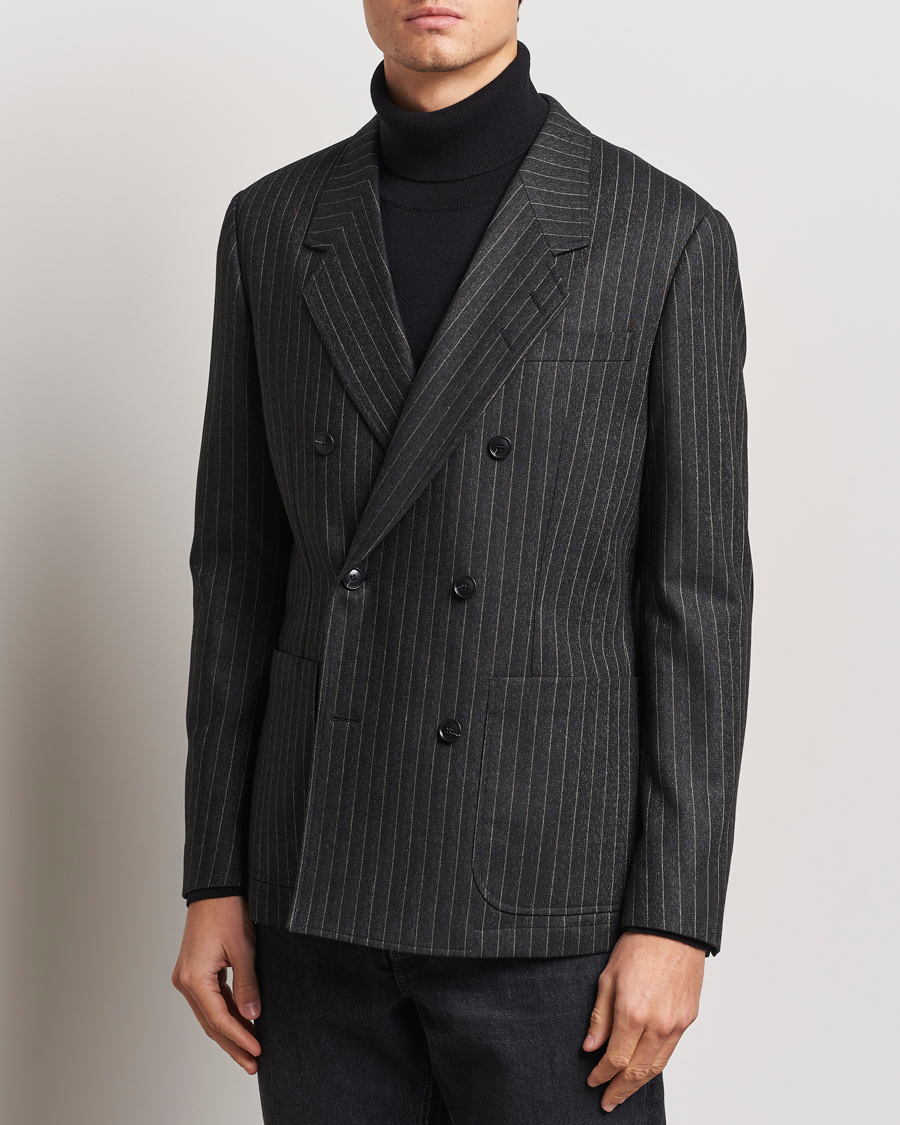 Herre | Blazere & jakker | Tiger of Sweden | Jeen Pinstriped Double Breasted Blazer Charcoal