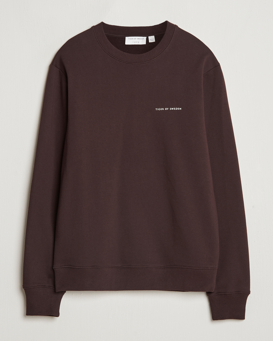 Herre | Trøjer | Tiger of Sweden | Emerson Crew Neck Sweatshirt Dark Chocolate