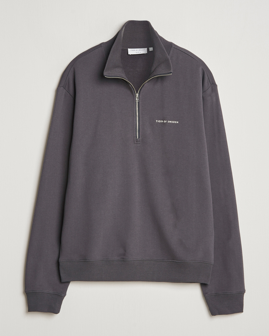 Herre | Trøjer | Tiger of Sweden | Marlon Half Zip Sweatshirt Charcoal