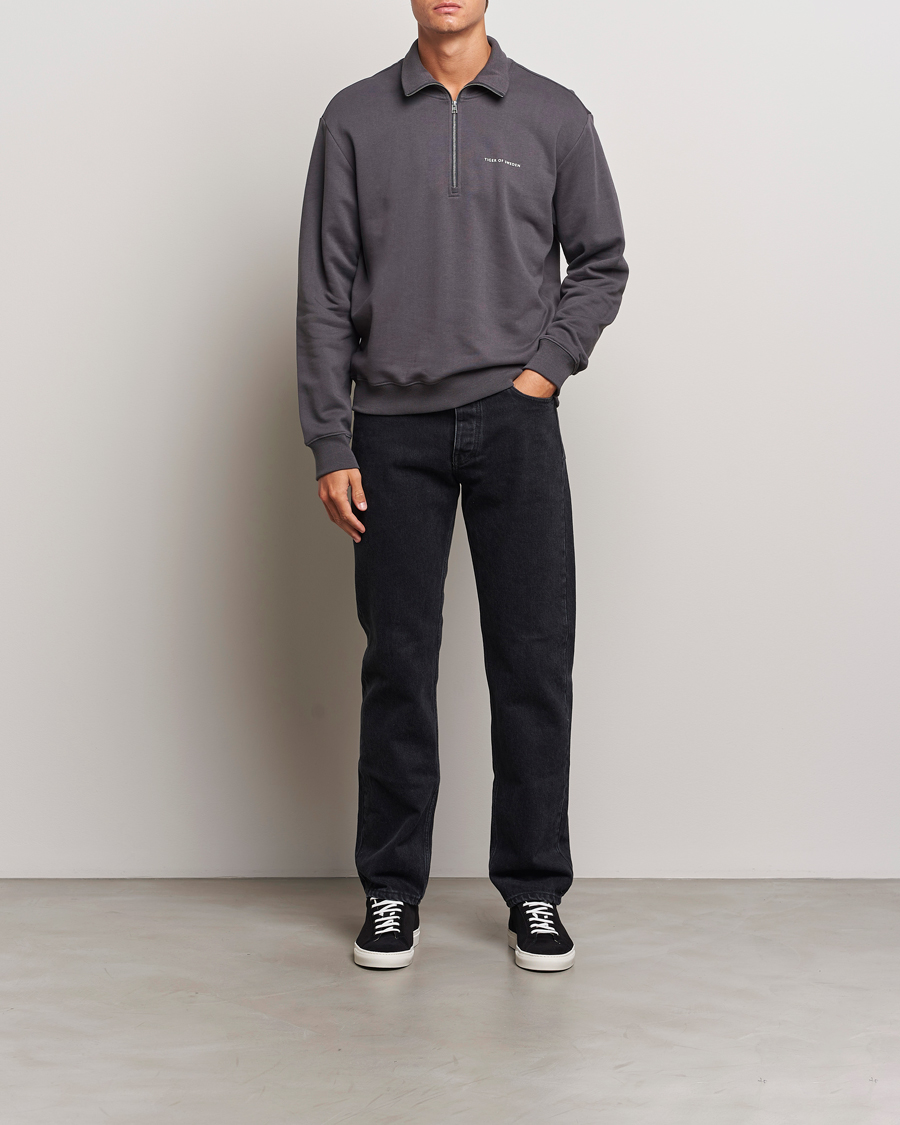 Herre | Trøjer | Tiger of Sweden | Marlon Half Zip Sweatshirt Charcoal