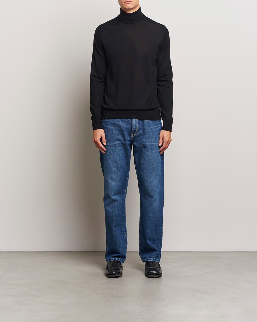 Herre | Trøjer | Tiger of Sweden | Nevile Extra Fine Merino Polo Black